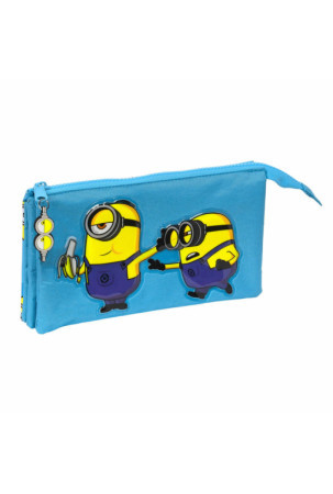 Trigubas penalas Minions Minionstatic Mėlyna (22 x 12 x 3 cm)